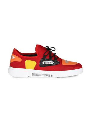 red fabric lace up sneakers - 16680630 - Standard Image - 2