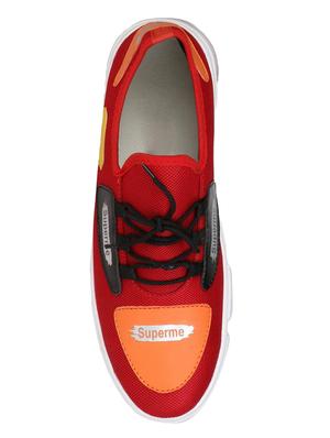 red fabric lace up sneakers - 16680630 - Standard Image - 4