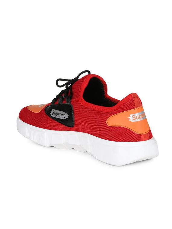 red fabric lace up sneakers - 16680630 - Zoom Image - 3