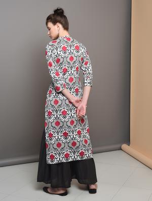 printed straight kurta - 16680642 - Standard Image - 3