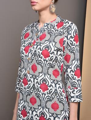printed straight kurta - 16680642 - Standard Image - 4