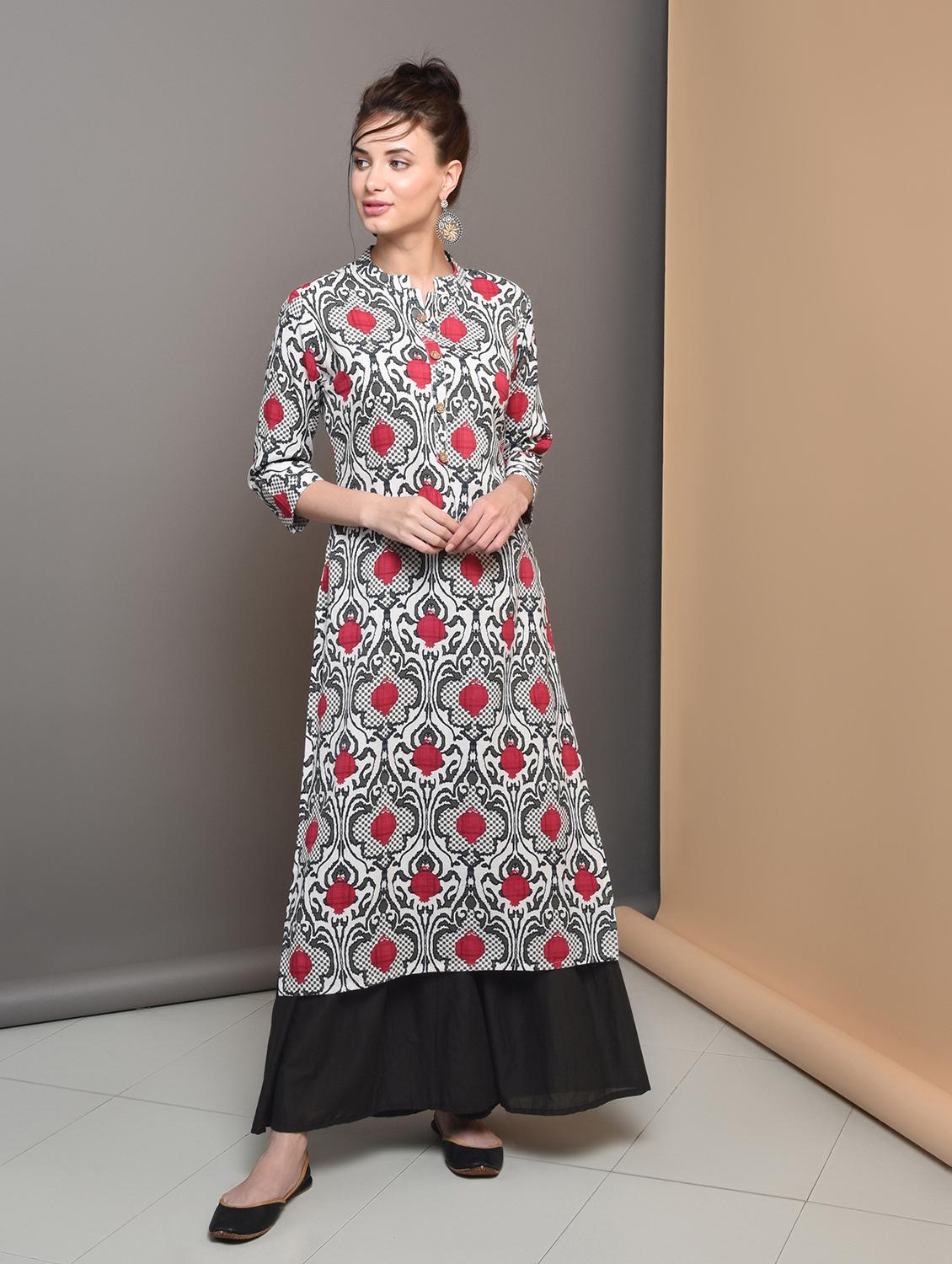 printed straight kurta - 16680642 - Zoom Image - 1