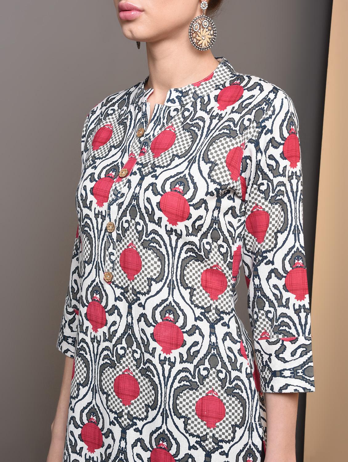 printed straight kurta - 16680642 - Zoom Image - 4
