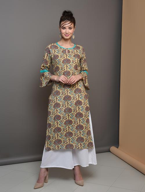 floral printed straight kurta - 16680646 - Standard Image - 1