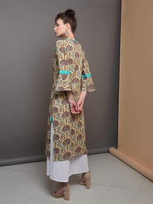floral printed straight kurta - 16680646 - Standard Image - 3