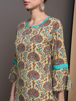 floral printed straight kurta - 16680646 - Standard Image - 4