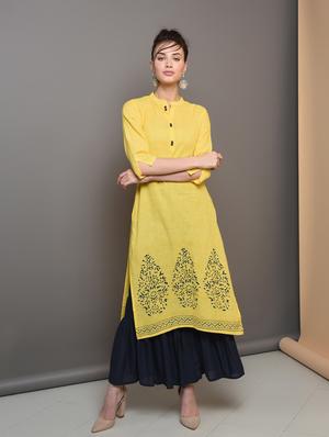 printed straight kurta - 16680665 - Standard Image - 2