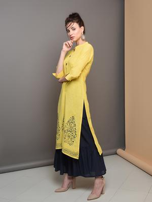 printed straight kurta - 16680665 - Standard Image - 3