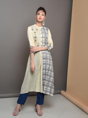 embroidered straight kurta - 16680671 - Standard Image - 2