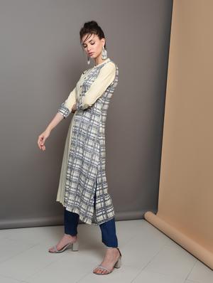 embroidered straight kurta - 16680671 - Standard Image - 3