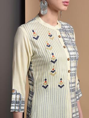 embroidered straight kurta - 16680671 - Standard Image - 5