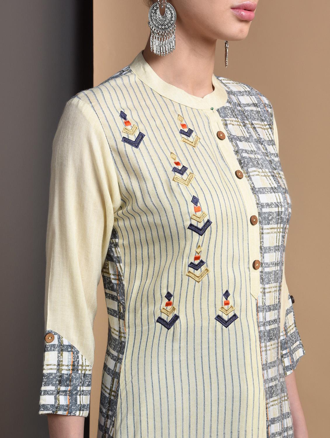 embroidered straight kurta - 16680671 - Zoom Image - 5