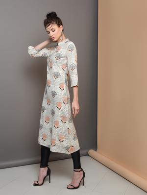 floral print a-line kurta - 16680685 - Standard Image - 2