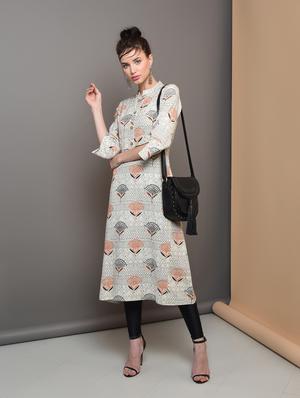 floral print a-line kurta - 16680685 - Standard Image - 4