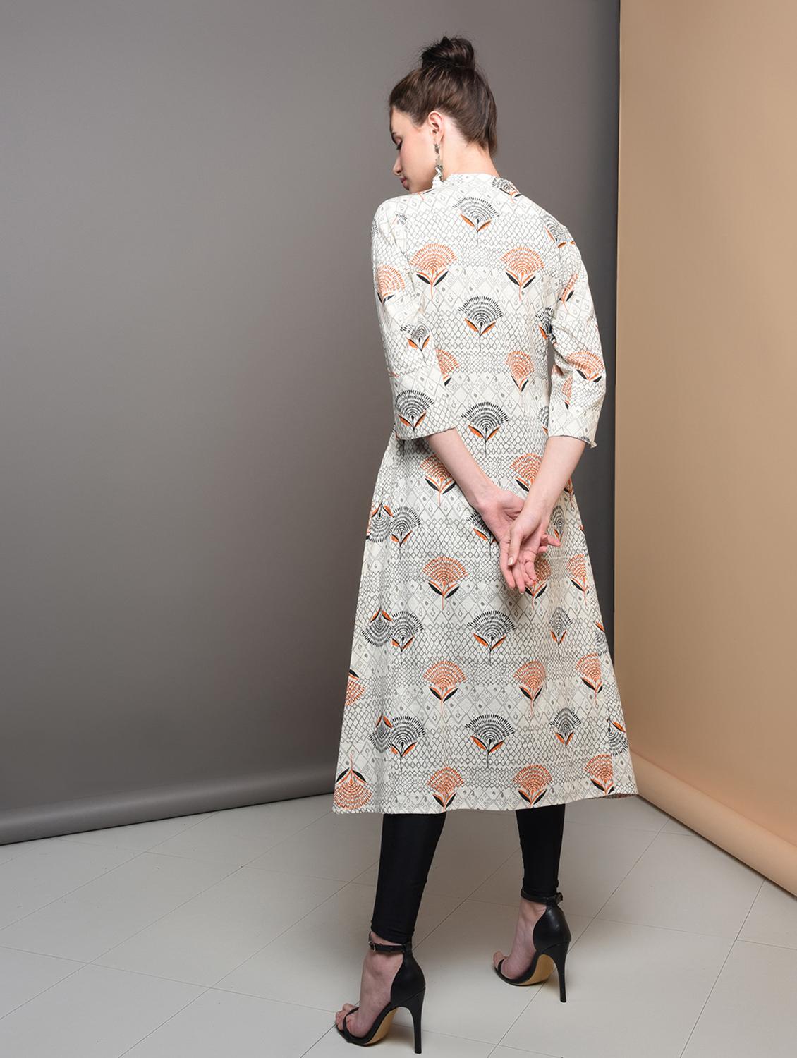 floral print a-line kurta - 16680685 - Zoom Image - 3