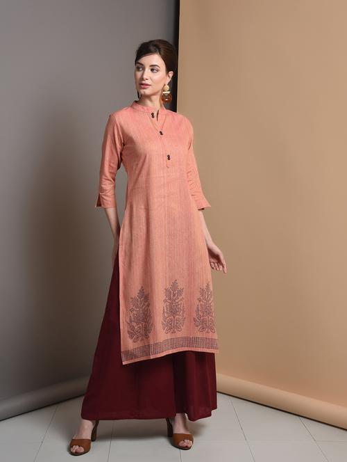 floral printed straight kurta - 16680687 - Standard Image - 1
