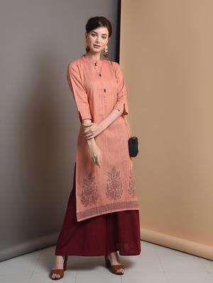 floral printed straight kurta - 16680687 - Standard Image - 4