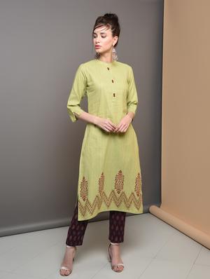 printed straight kurta - 16680692 - Standard Image - 2