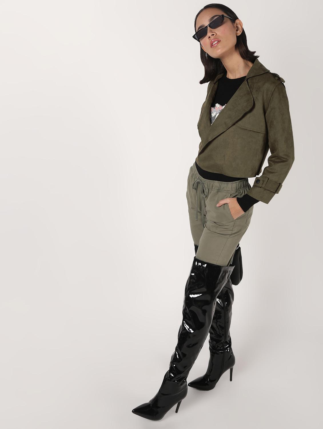 lapel neck crop blazer - 16680926 - Zoom Image - 1