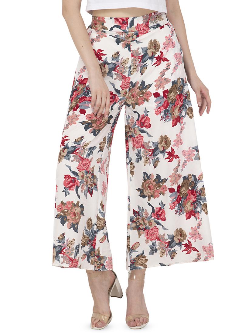 high rise floral flared palazzo - 16681323 - Zoom Image - 1