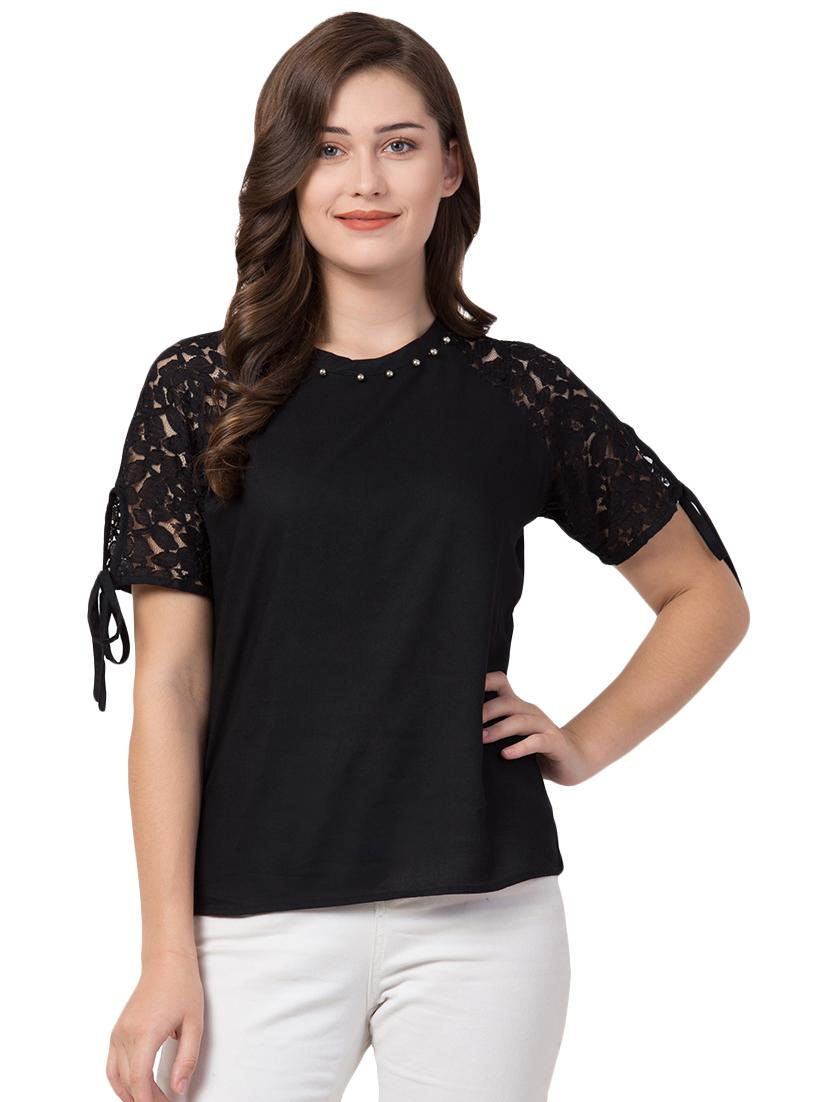 pearl embellished raglan sleeved top - 16681325 - Zoom Image - 1