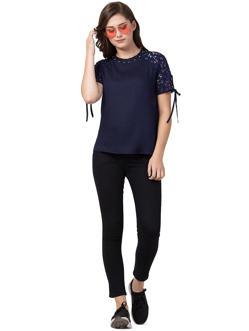 pearl embellished raglan sleeved top - 16681328 - Zoom Image - 3