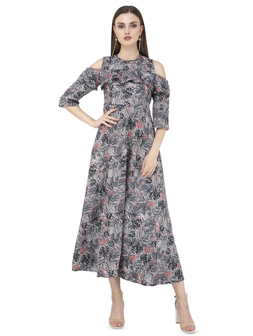 cold shoulder ruffled a-line dress - 16681433 - Zoom Image - 1