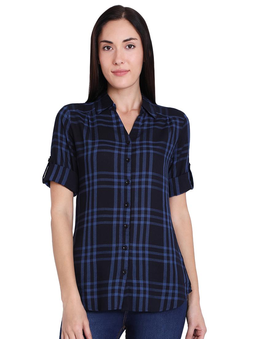 roll up sleeved checekered shirt - 16681458 - Zoom Image - 1