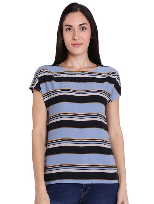 round neck striped top - 16681466 - Standard Image - 1