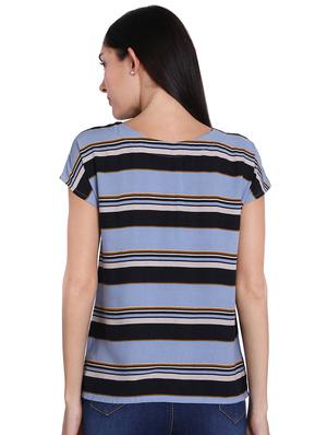 round neck striped top - 16681466 - Standard Image - 3