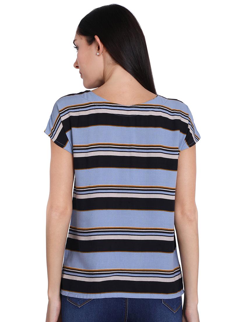 round neck striped top - 16681466 - Zoom Image - 3