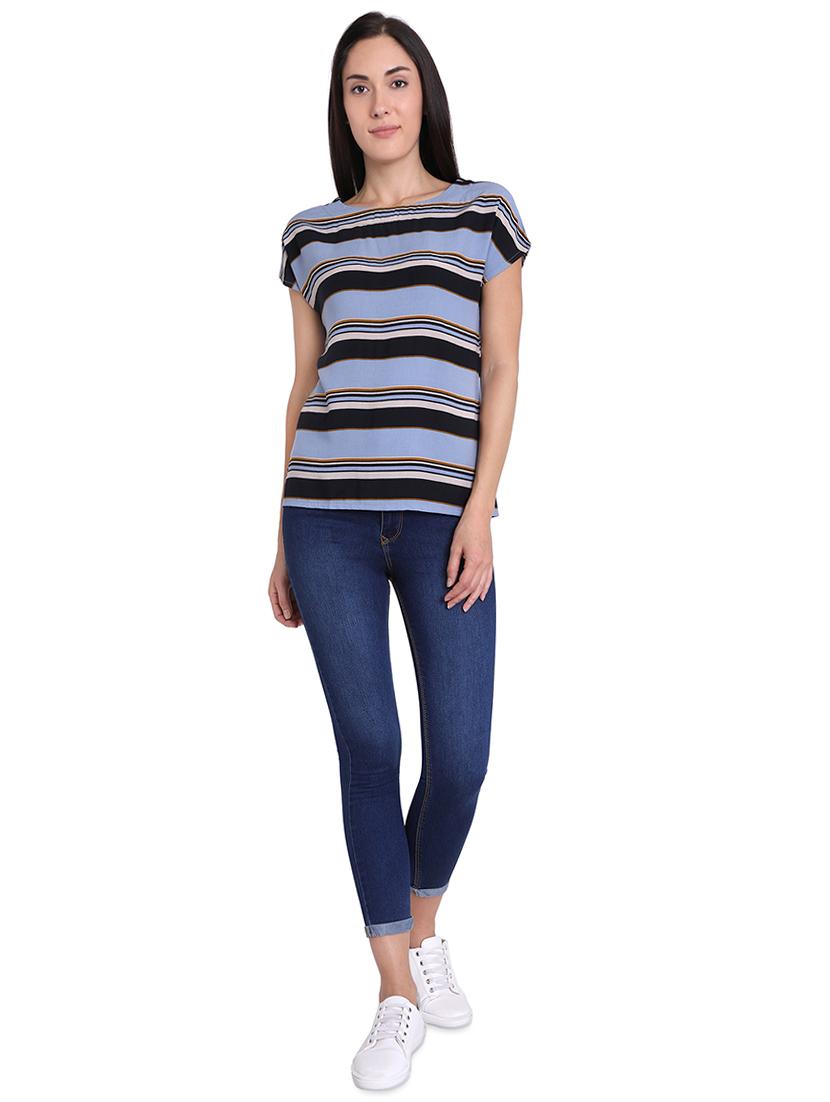 round neck striped top - 16681466 - Zoom Image - 4