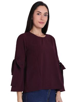 knot detail bell sleeved top - 16681471 - Standard Image - 2
