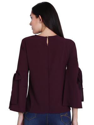 knot detail bell sleeved top - 16681471 - Standard Image - 3
