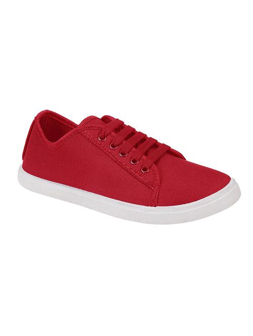 red lace-up sneakers - 16681635 - Standard Image - 1