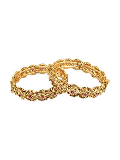 pink gold tone plated bangles - 16681861 - Standard Image - 1
