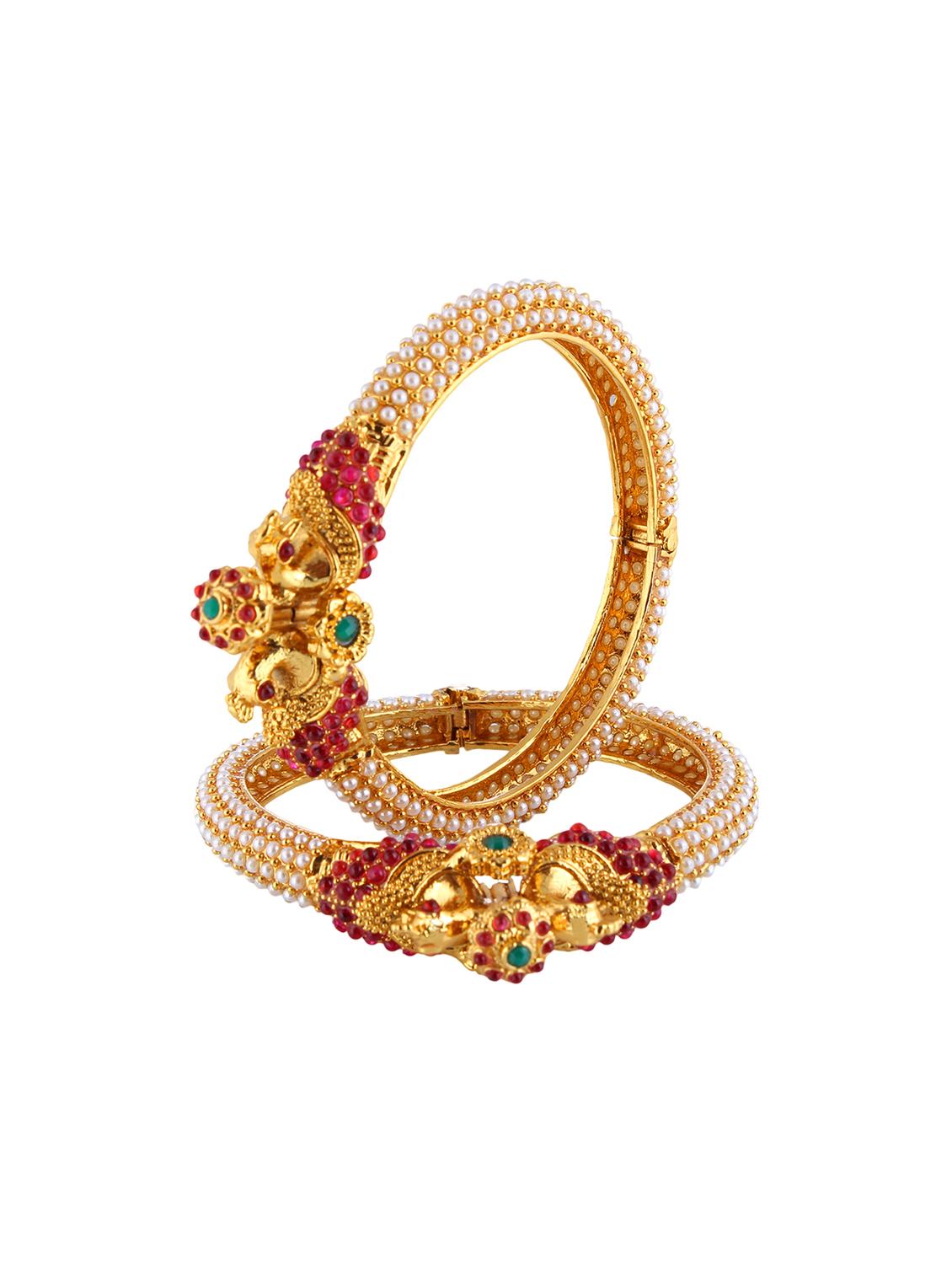 multi colored gold plated bangles - 16681863 - Zoom Image - 2