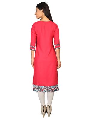 printed yoke straight kurta - 16681947 - Standard Image - 3