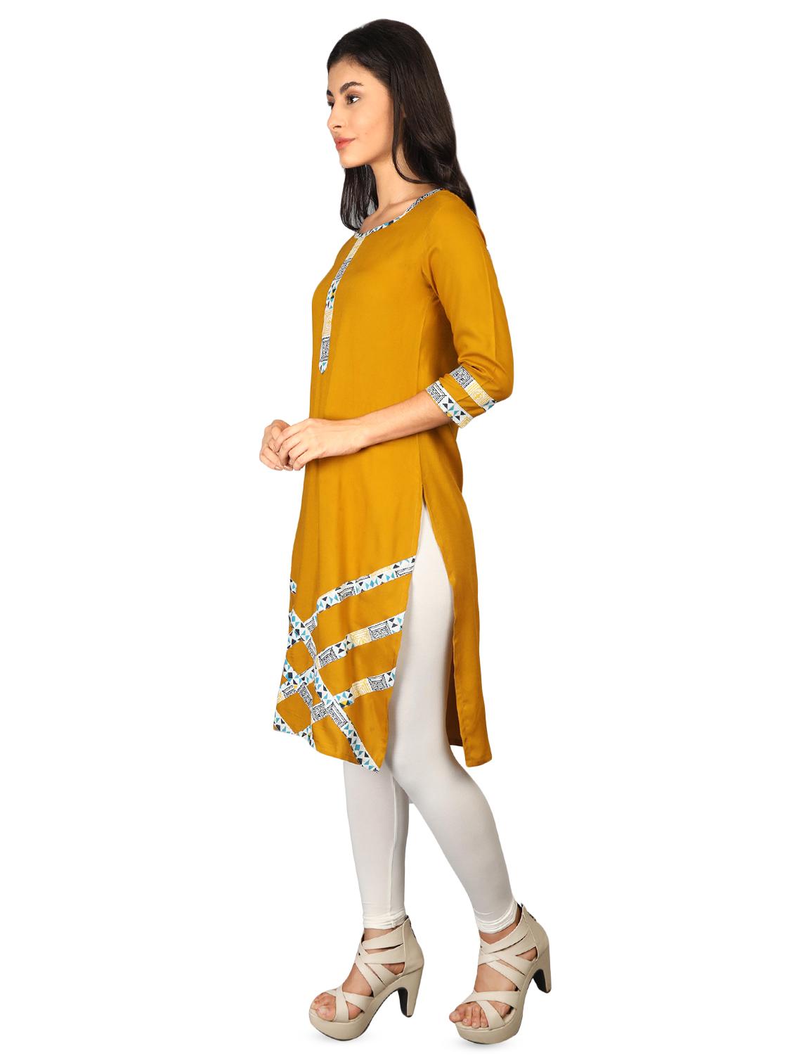 geometric printed straight kurta - 16681950 - Zoom Image - 2