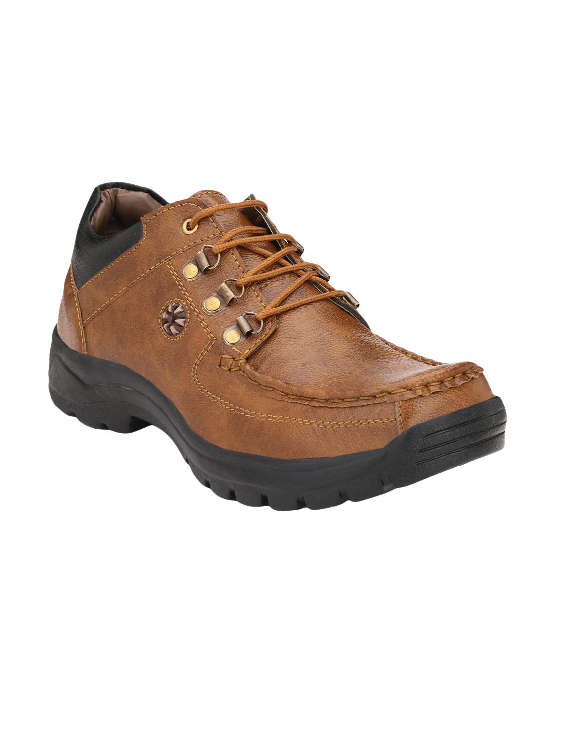 tan leatherette low ankle boots - 16682505 - Zoom Image - 1