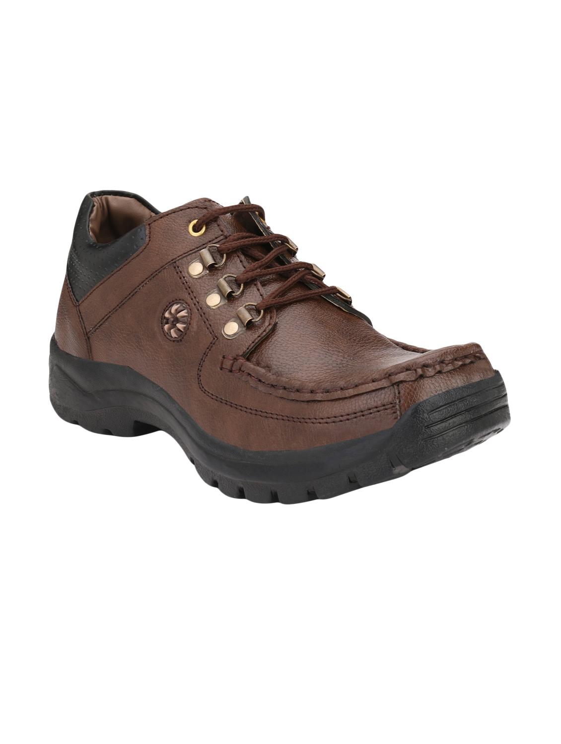 brown leatherette low ankle boots - 16682506 - Zoom Image - 1