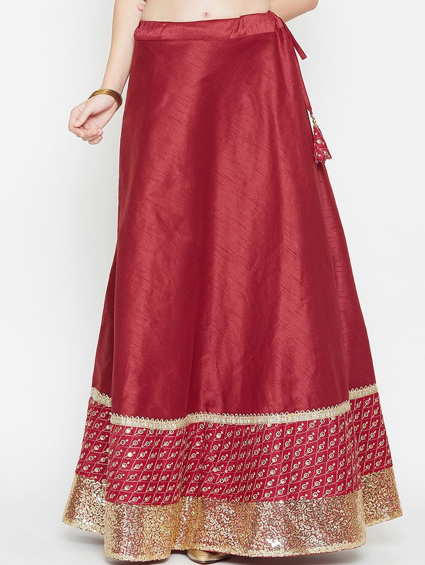 zari embroidered flared skirt - 16682529 - Zoom Image - 1