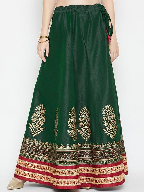 foil printed flared skirt - 16682532 - Standard Image - 1