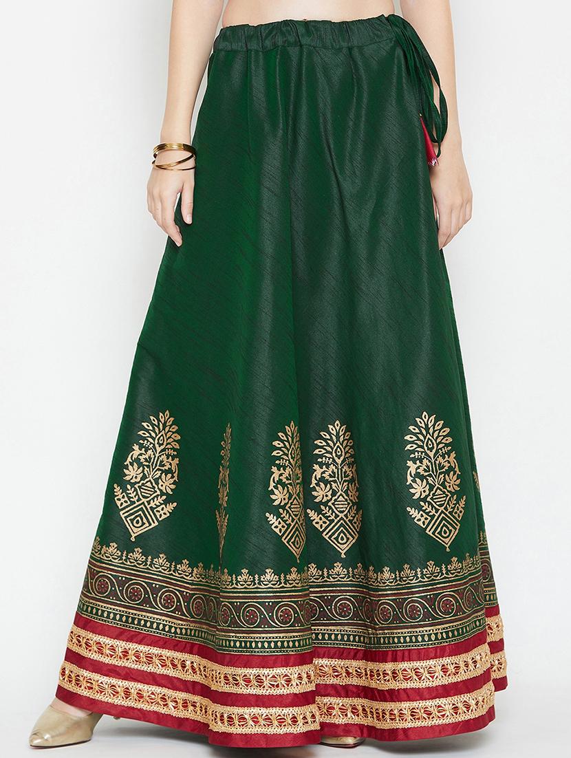 foil printed flared skirt - 16682532 - Zoom Image - 1