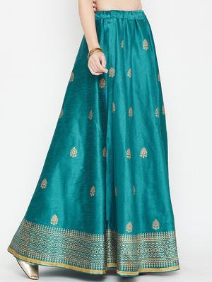 foil printed flared skirt - 16682533 - Standard Image - 2