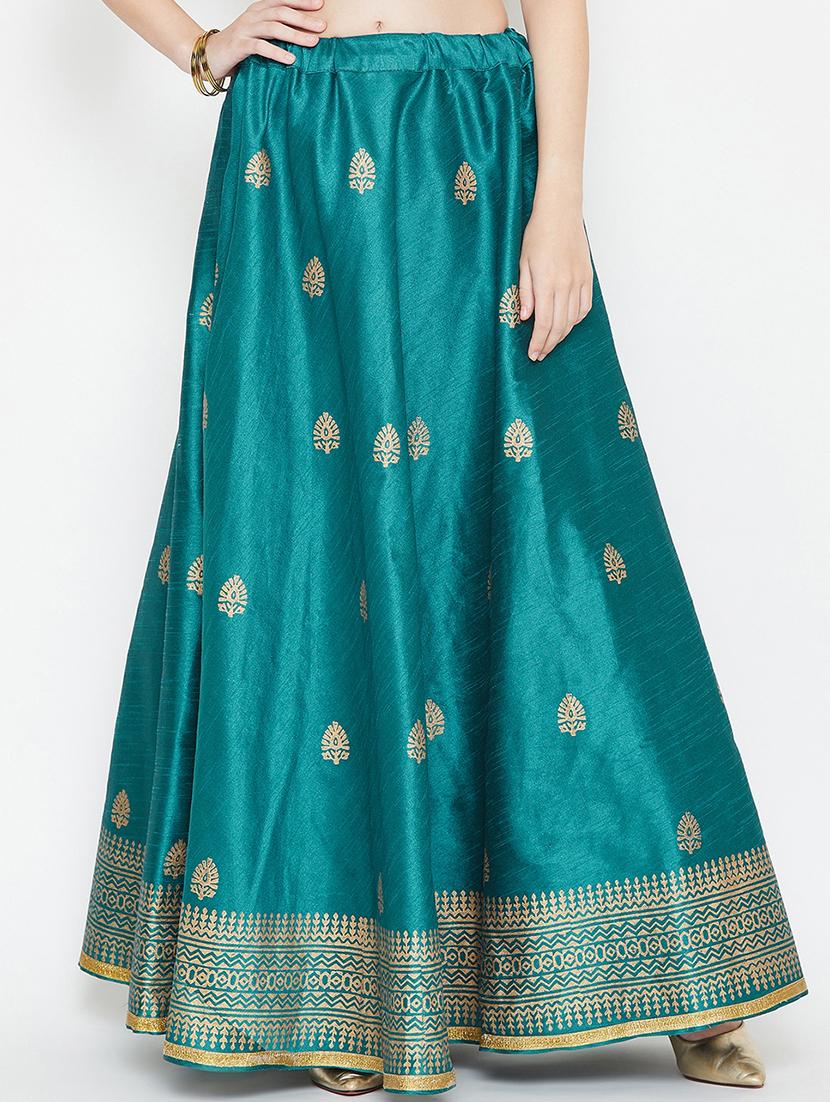 foil printed flared skirt - 16682533 - Zoom Image - 1