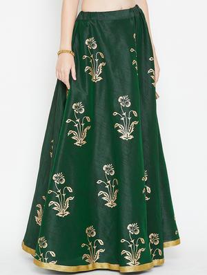 foil printed flared skirt - 16682536 - Standard Image - 2