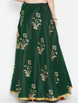 foil printed flared skirt - 16682536 - Standard Image - 3