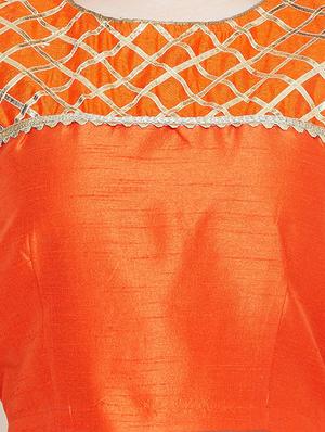 orange silk solid blouse - 16682579 - Standard Image - 5