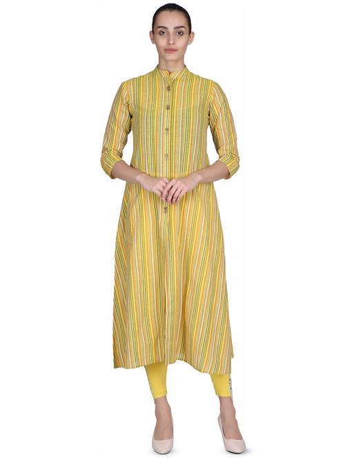 striped a-line kurta - 16682680 - Standard Image - 1